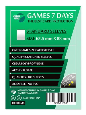 Протектори Games7Days (63.5 x 88 мм) Standard Card Game (100 шт) GSD-016388 фото