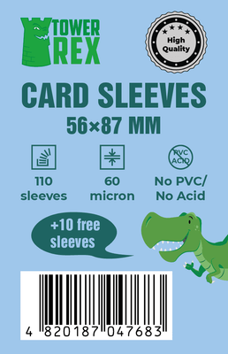 Протектори Tower Rex (56 х 87 мм) High Quality Card Sleeves (110шт) 6239 фото