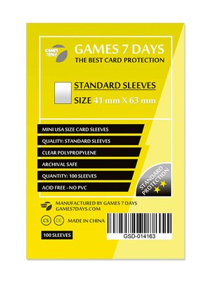 Протектори Games7Days (41 x 63 мм) Standard Mini USA (100 шт) GSD-014163 фото