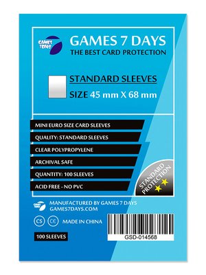 Протектори Games7Days (45 x 68 мм) Standard Mini Euro (100 шт) GSD-014568 фото